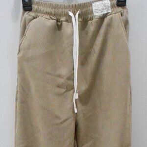 New Style Wear Tan Fleece Lined Drawstring Wide Leg Corduroy Type Pants Size-3